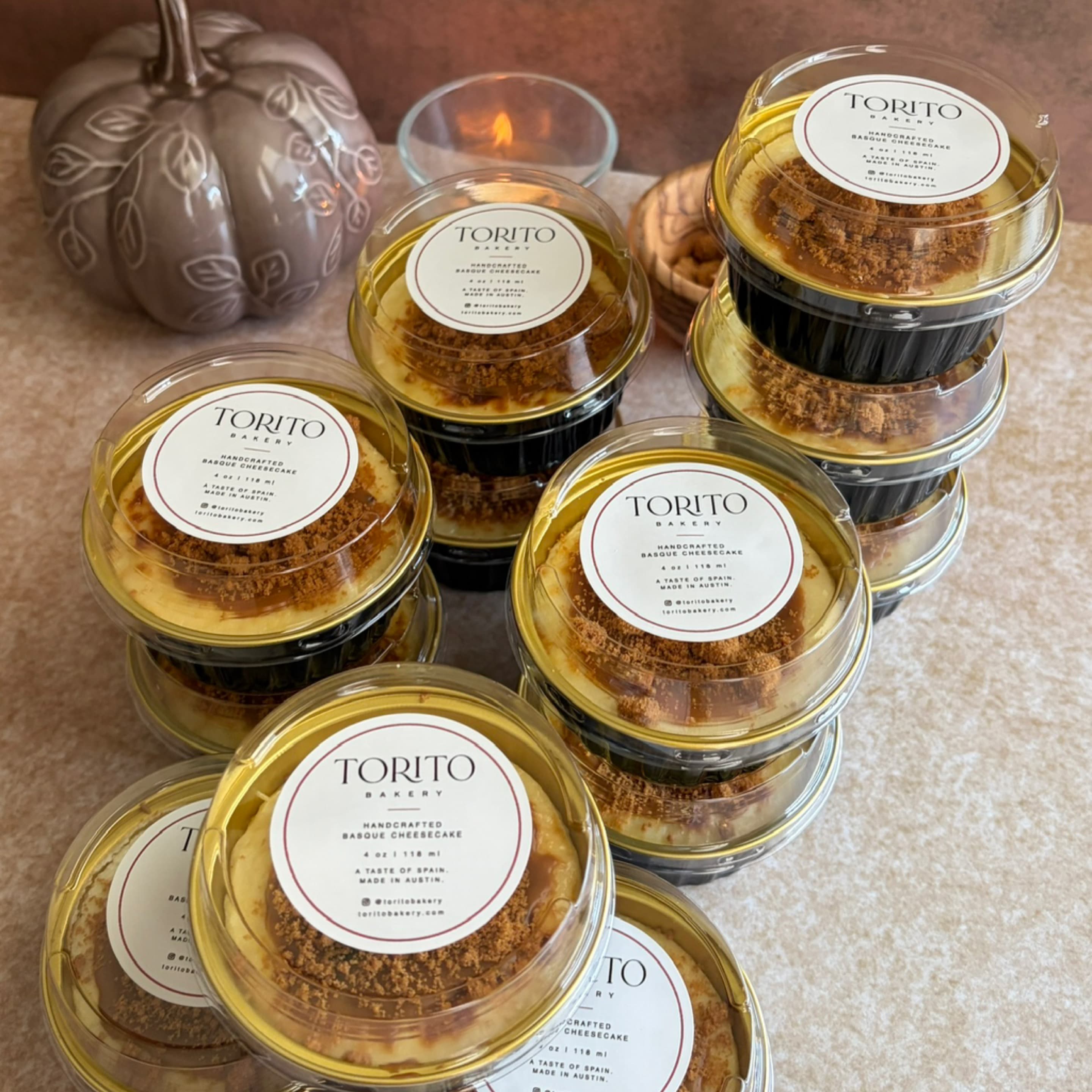 Torito Bakery event box of individual cheesecakes for parties and offices